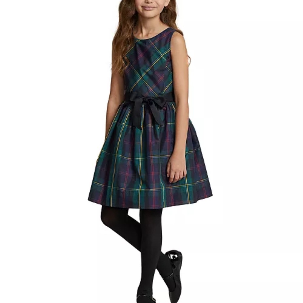NWOT Ralph Lauren Navy Plaid Kids Dress